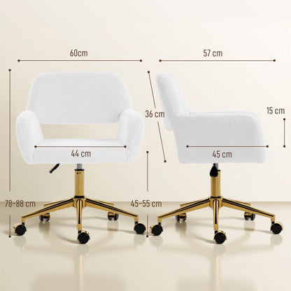 HOMCOM Faux Fur Rabbit Chair - Cream White