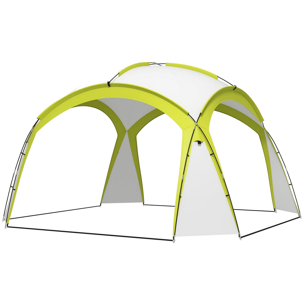 Outsunny 3.5 x 3.5M Camping Gazebo, Outdoor Event Shelter Dome Tent Garden Sun Shelter Patio Spire Arc Pavilion Camp Sun Shade Tent for 6-8 Person, Green