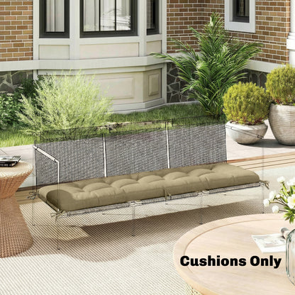 Outsunny Sun Lounger Cushion, Memory Foam Patio Chair Cushion with Ties, Outdoor Seat Pad Fits 190 x 60 cm Lounger, Sand