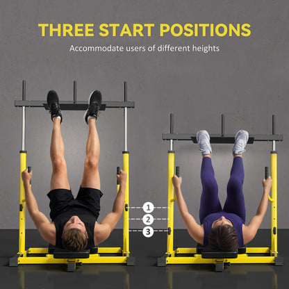 SPORTNOW Vertical Leg Press Machine with Adjustable Leg, Back and Head Positions, 1" Standard Plate Compatible, Yellow