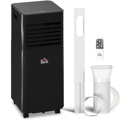 HOMCOM 8000 BTU 4-In-1 Portable Air Conditioner Unit Cooling Dehumidifying Ventilating for Room up to 27m2, with Fan, Remote, 24H Timer, Window Mount Kit, R290, A Energy Efficiency