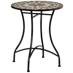 Outsunny Î¦60cm Mosaic Outdoor Patio Table - Grey