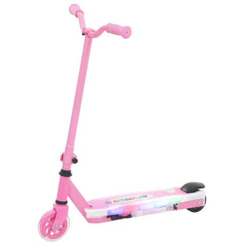 AIYAPLAY Electric Scooter for Kids Aged 4-7 Years, with Flashing LED Lights, Rear Auxiliary Wheels, Pink