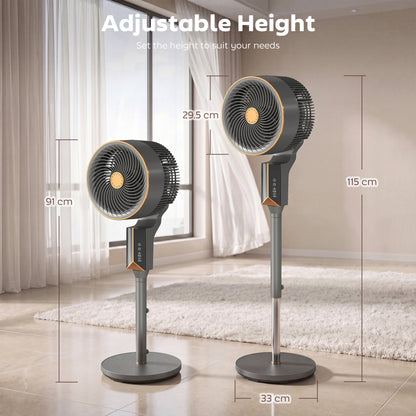 HOMCOM 20 dB Silent Standing Fan for Bedroom, 46" Pedestal Fan with Remote, 85Â° Oscillating, 8 Speeds