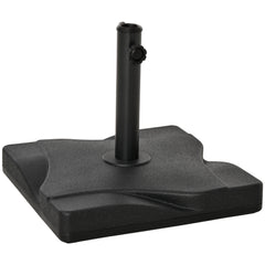 Outsunny 20kg Square Parasol Base Outdoor Garden Cement Umbrella Weight Stand Holder, Fits Î¦32mm,Î¦38mm,Î¦48mm Pole - Black