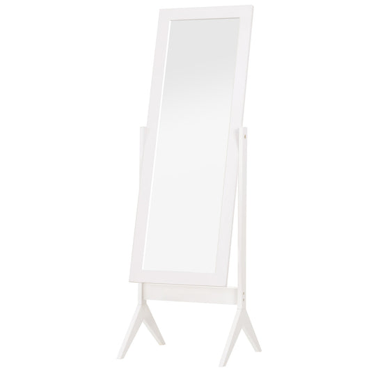 HOMCOM Full Length Mirror, Freestanding Adjustable Angle Dressing Mirror for Bedroom, Living Room, 148 x 47 cm, White