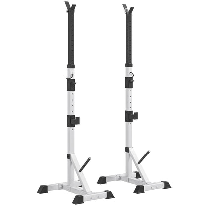 HOMCOM Weights Bar Barbell Rack Squat Stand Adjustable Portable Weight Lifting Max Load 200kg, Suitable For Home Gym Training Work Out