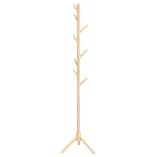 HOMCOM Eight-Hook Wooden Coat Rack - Natural