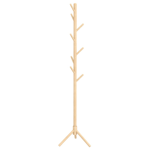 HOMCOM Eight-Hook Wooden Coat Rack - Natural