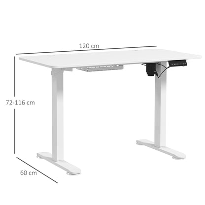 Vinsetto Electric Desk, Height Adjustable Standing Desk with 3 Memory Settings, Collision Avoidance and Overheat Protection