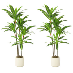 HOMCOM 150cm Lifelike Fake Tree, Artificial Dracaena Tree with Bendable Trunks, Green