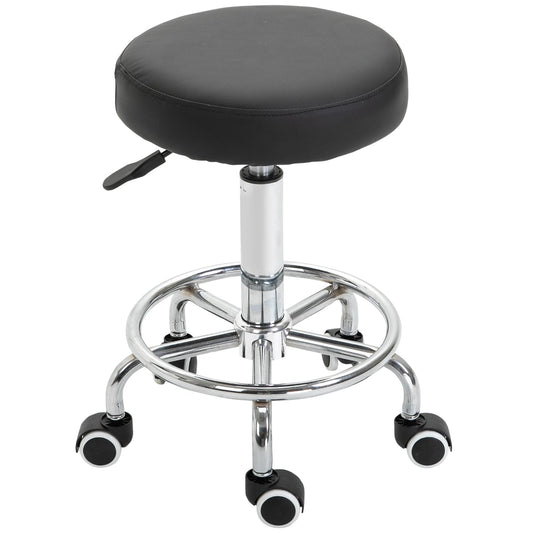 Vinsetto PU Leather Height Adjustable Swivel Salon Stool Black