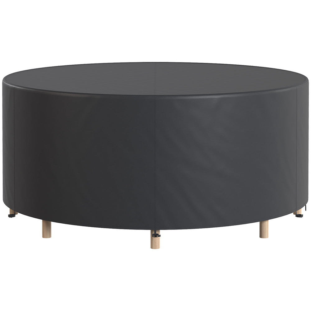 Outsunny Round Garden Furniture Cover, Waterproof Garden Table Cover, 420D Heavy Duty Oxford for Outdoor, Dia.214 x 70 cm, Black