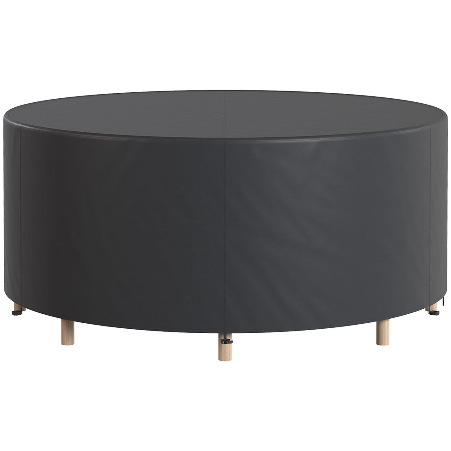Outsunny Round Garden Furniture Cover, Waterproof Garden Table Cover, 420D Heavy Duty Oxford for Outdoor, Dia.214 x 70 cm, Black