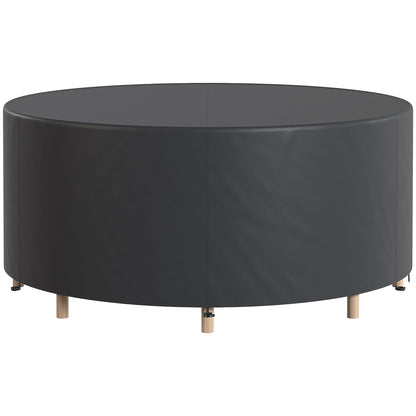 Outsunny Round Garden Furniture Cover, Waterproof Garden Table Cover, 420D Heavy Duty Oxford for Outdoor, Dia.214 x 70 cm, Black