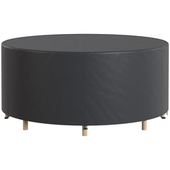Outsunny Round Garden Furniture Cover, Waterproof Garden Table Cover, 420D Heavy Duty Oxford for Outdoor, Dia.214 x 70 cm, Black