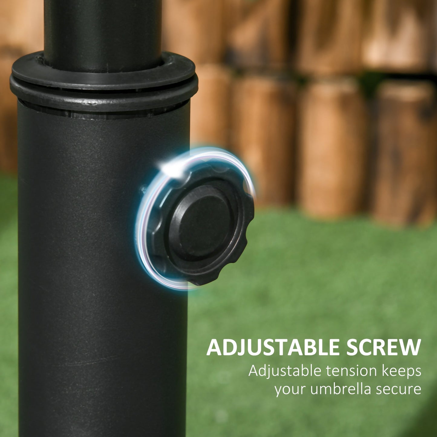 Outsunny Heavy Duty Cement Parasol Base 20kg Round Patio Umbrella Stand Garden Outdoor Shade Holder for Dia. 35mm/38mm/48mm Poles