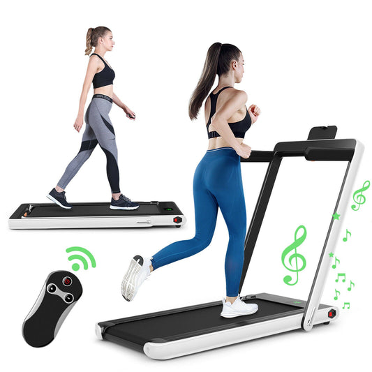 1-12Kph Folding Electric Treadmill with Bluetooth Capability - Furniture Gold