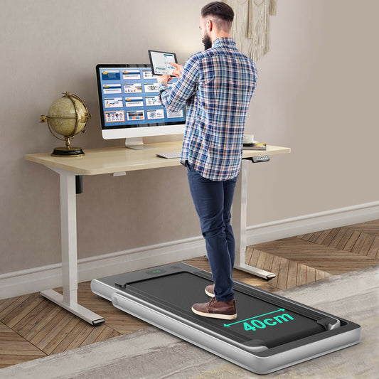 1-12Kph Folding Electric Treadmill with Bluetooth Capability-Silver - Furniture Gold