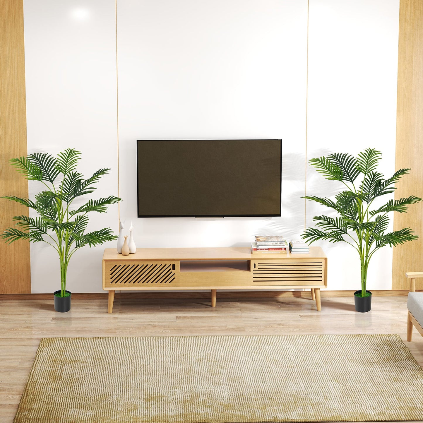 1.2M Artificial Palm Paradise Plant Large Fake Potted Tree Set of 2
