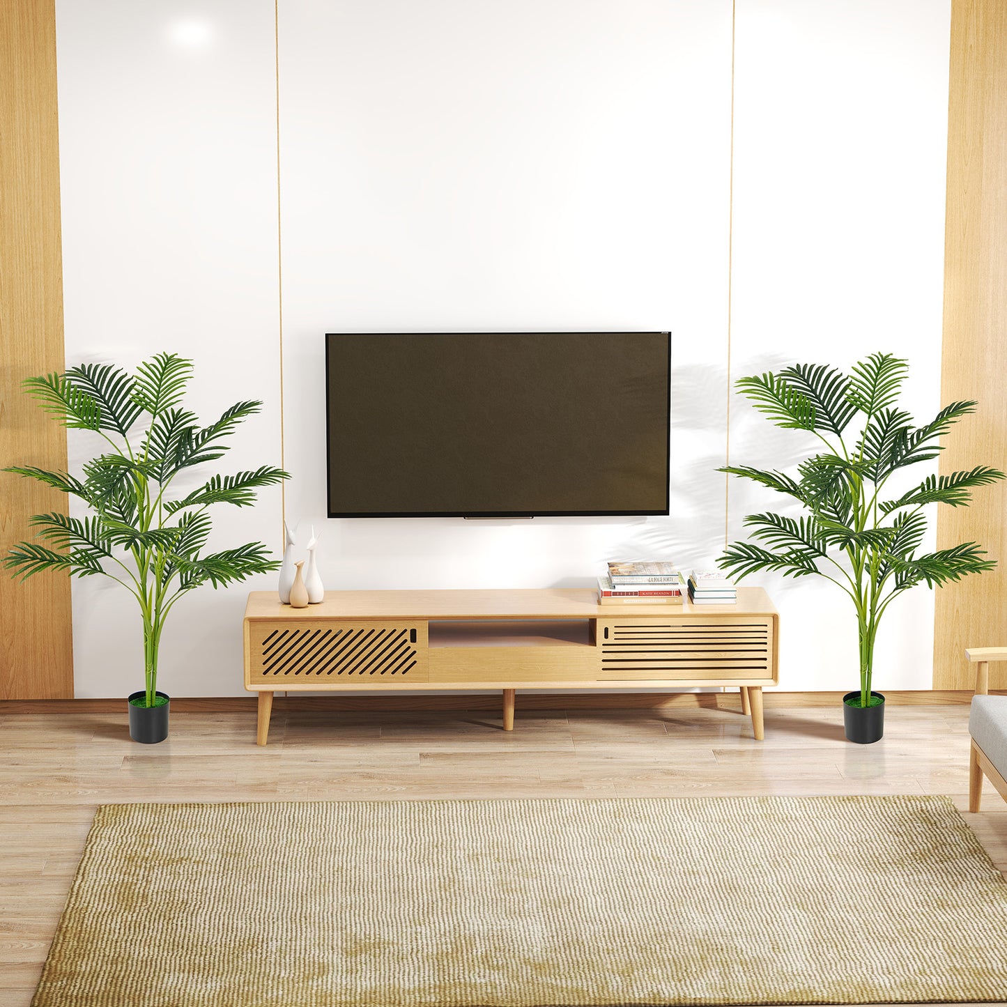 1.2M Artificial Palm Paradise Plant Large Fake Potted Tree Set of 2