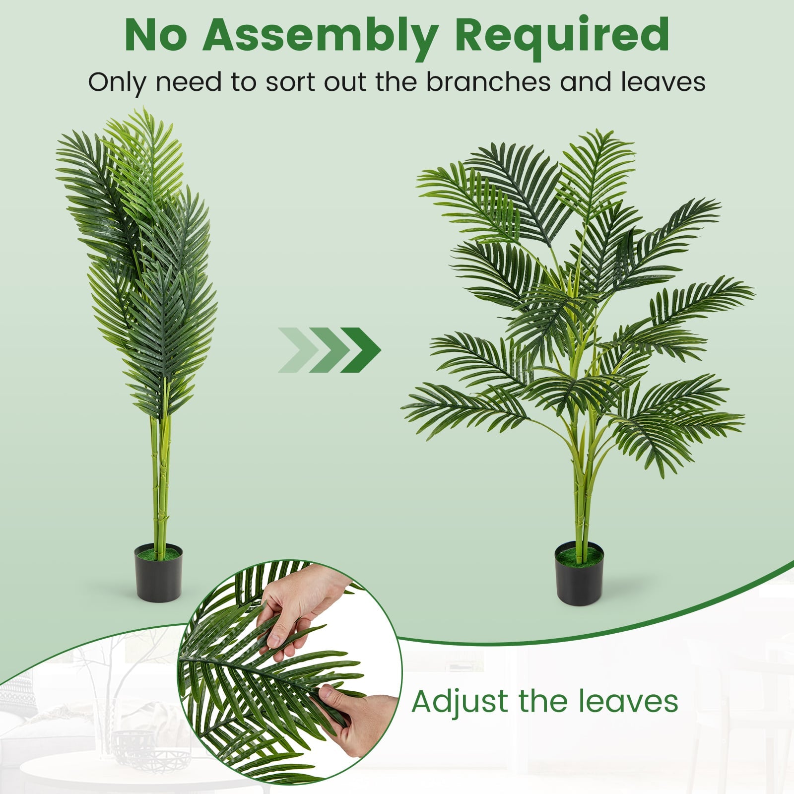 1.2M Artificial Palm Paradise Plant Large Fake Potted Tree Set of 2