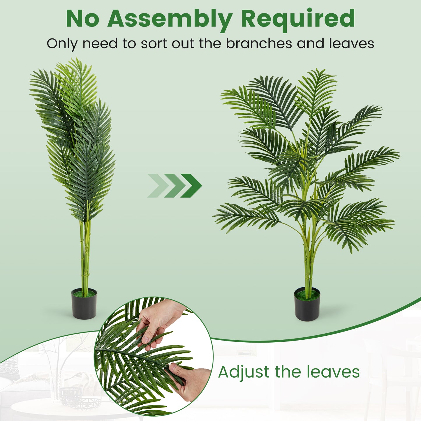 1.2M Artificial Palm Paradise Plant Large Fake Potted Tree Set of 2
