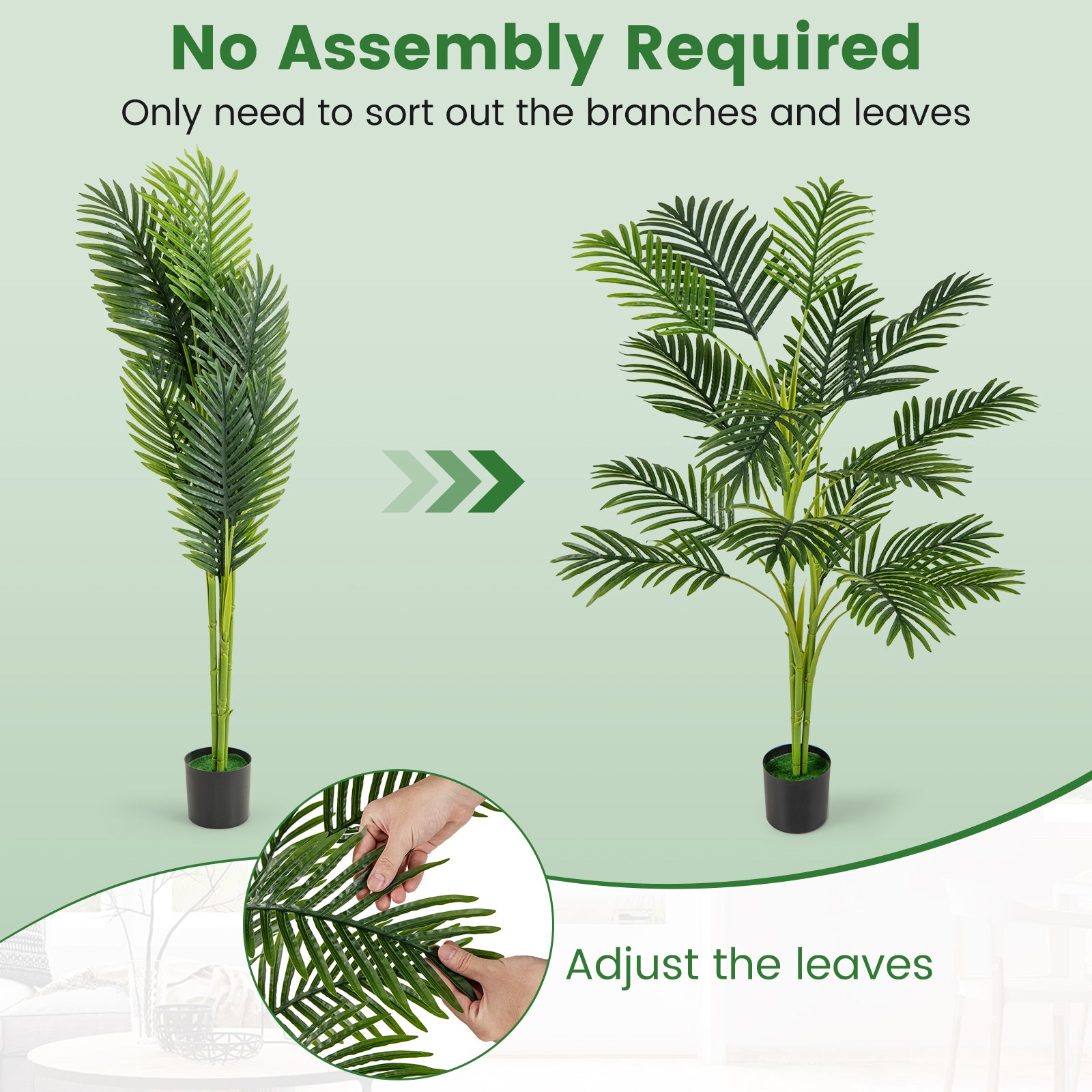 1.2M Artificial Palm Paradise Plant Large Fake Potted Tree Set of 2
