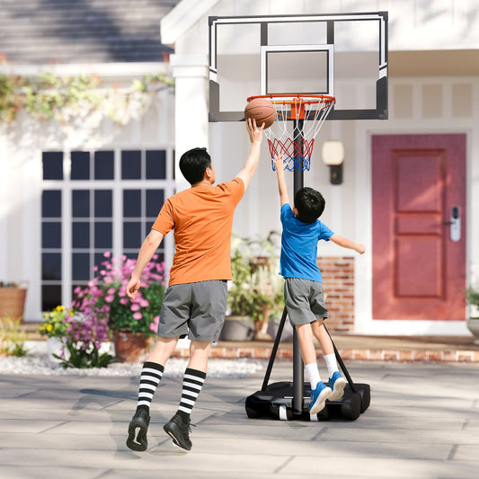 1-3.05m Portable Basketball Hoop Outdoor with Shatterproof Backboard