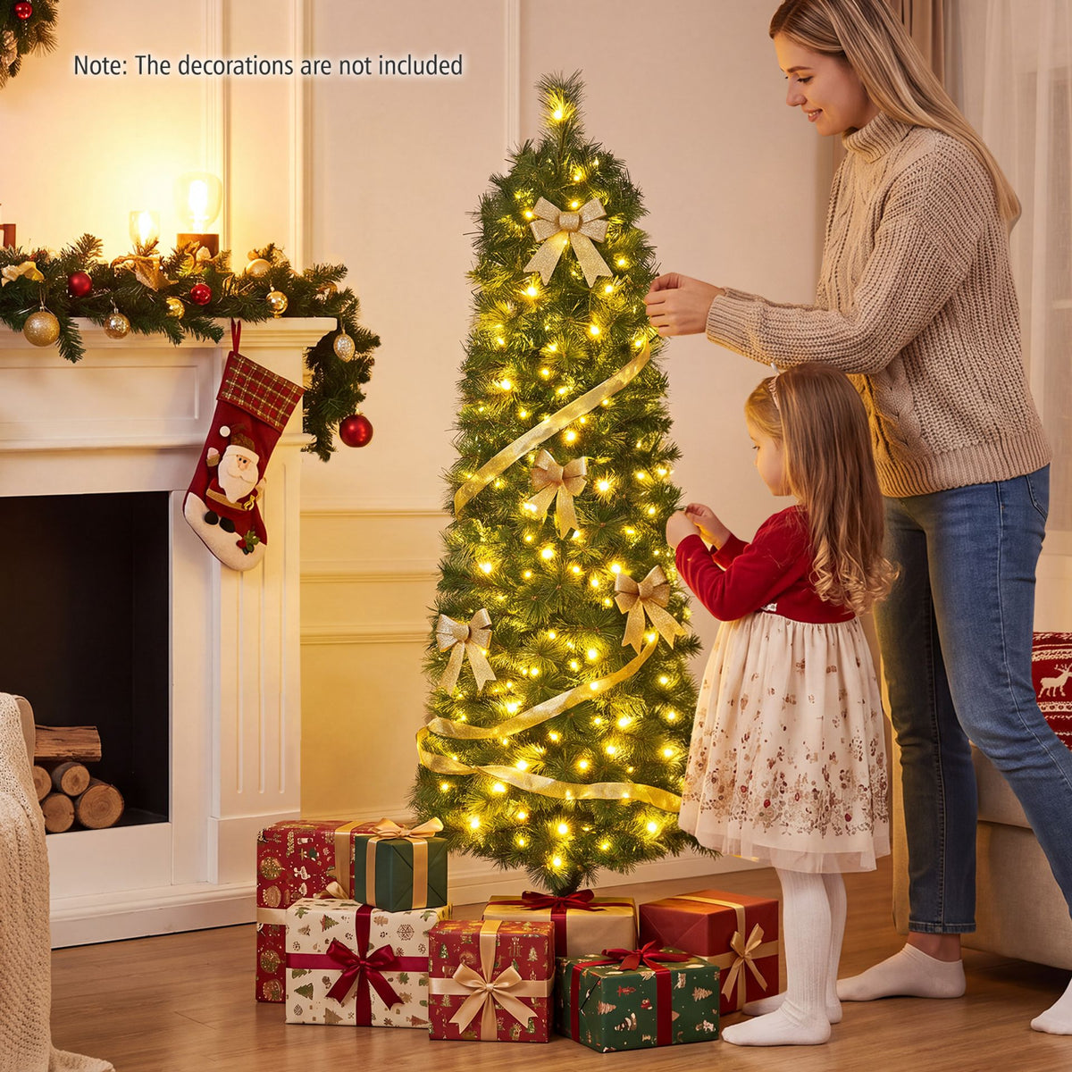 1.5M Pre-Lit Artificial Christmas Tree with 309 PVC Branch Tips