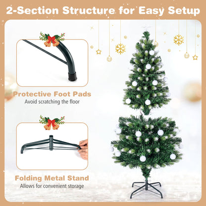 1.5m Artificial Fiber Optic Christmas Tree with Branch Tips and Warm White LED Lights Star Tree Topper