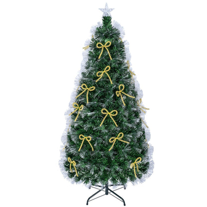 1.5m Pre-Lit Christmas Tree with Warm White Fiber Optics and Multi-Color LED Lights