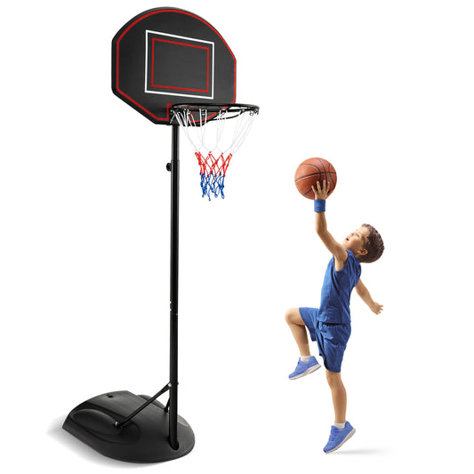 1.67 m-2.28 m Portable Basketball Hoop System with Anti-Rust Stand