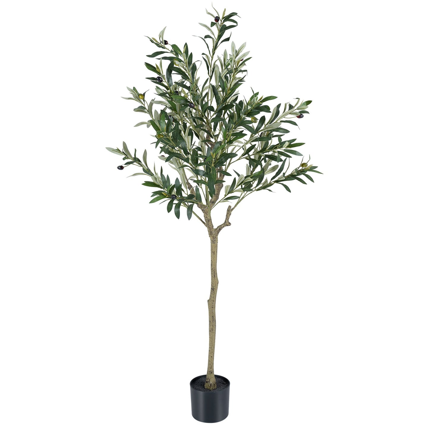 1 Piece 150 cm Artificial Olive Tree with 24 Olive Fruits and 576 Silk Leaves