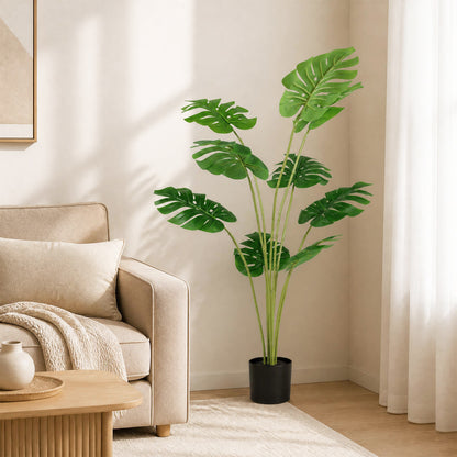 1 Pieces 120 cm Artificial Monstera Deliciosa Plant in Pot