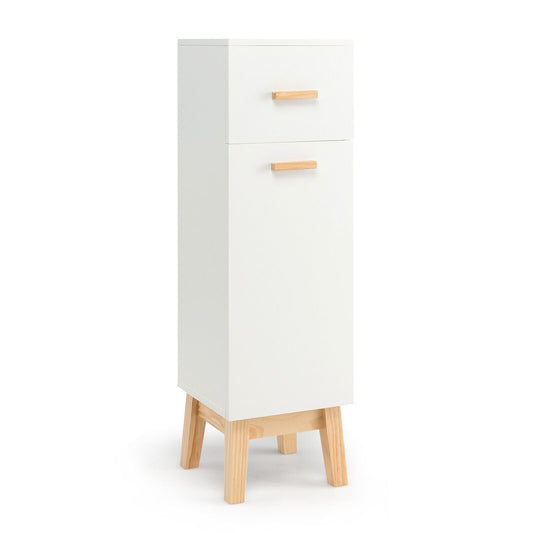 1-Door Freestanding Bathroom Cabinet with Drawer-White - Furniture Gold