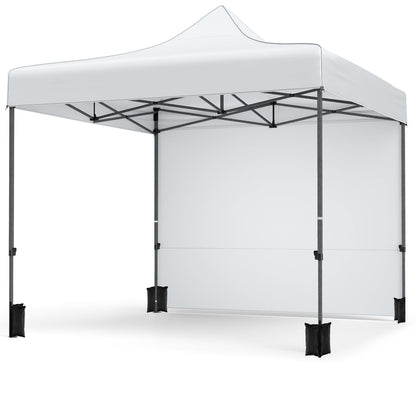 10 x 10 Feet Pop up Canopy Tent with 4 Removable Sidewalls-White