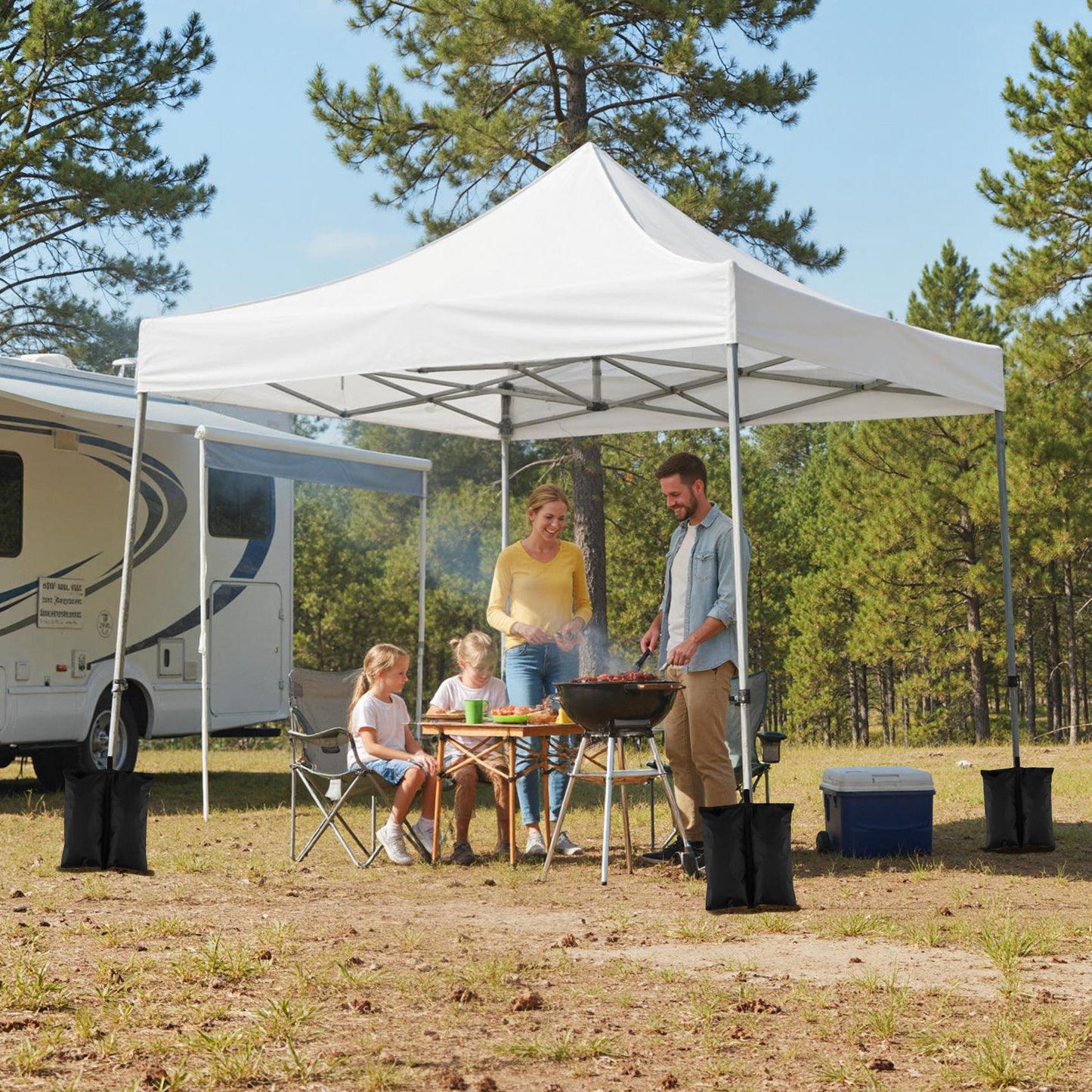 10 x 10 Pop Up Canopy Tent with 3 Sidewalls-White