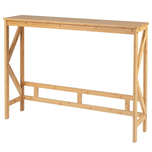 100 cm Bamboo Console Table for Narrow Entryway-Natural