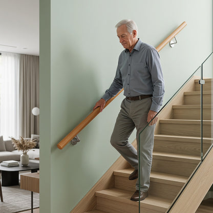 100 cm Stair Railing Indoor with Stainless Steel Wall Brackets