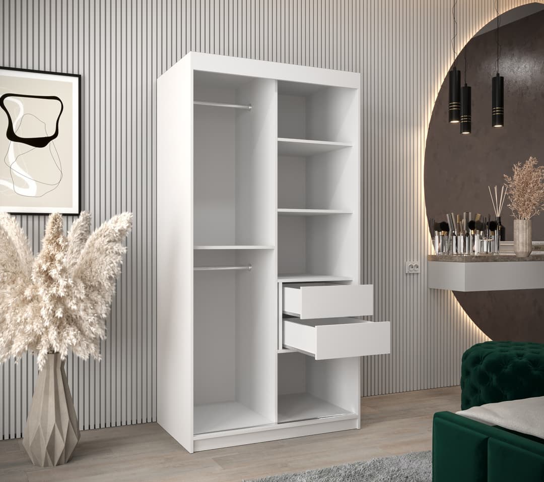 Uppsala T2 Sliding Door Wardrobe 100cm