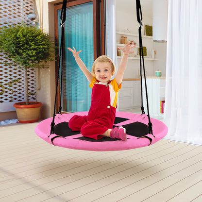 100cm Children Flying Saucer Tree Swing with Adjustable Rope-Pink