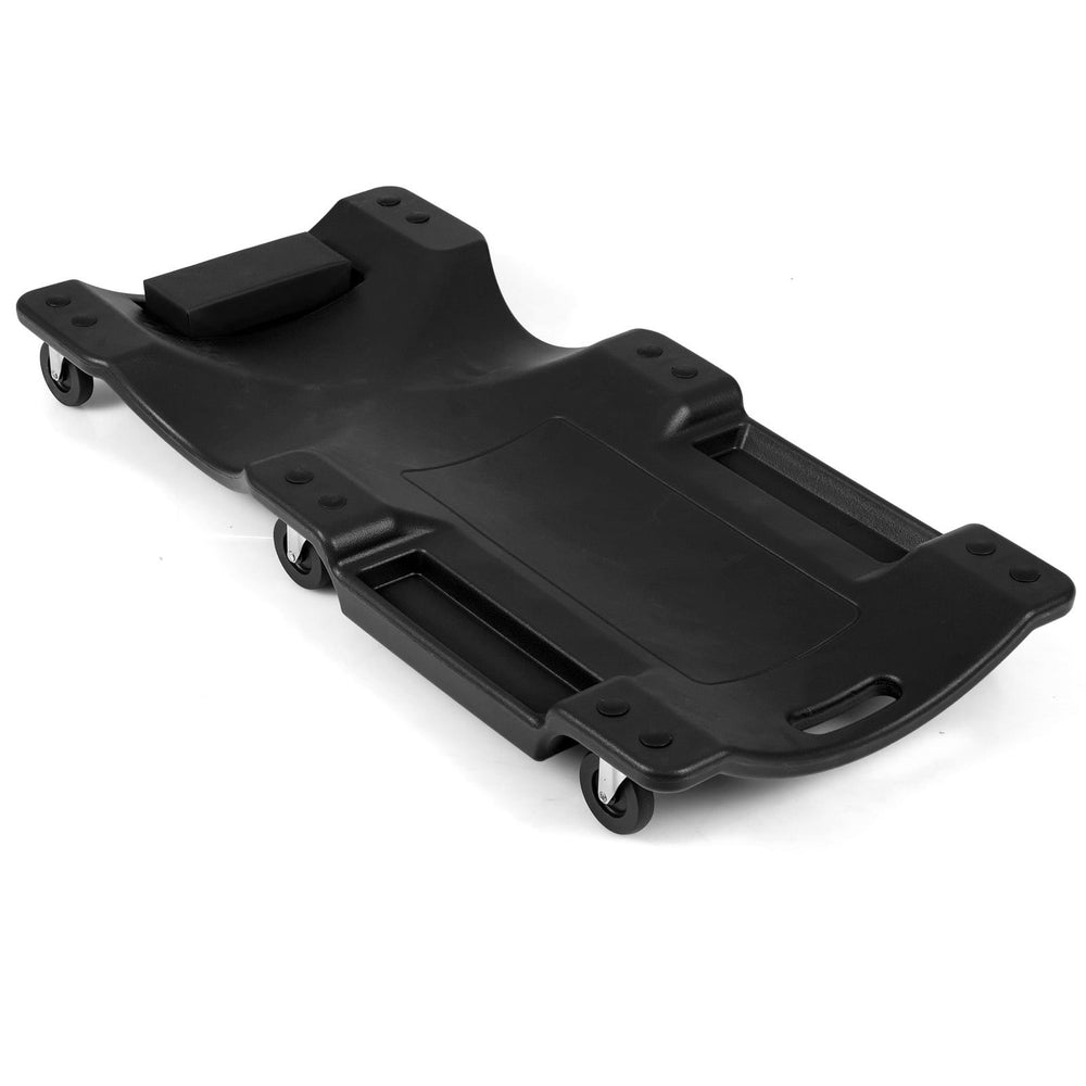 101 CM Low Profile Rolling Garage Creeper with Padded Headrest-Black