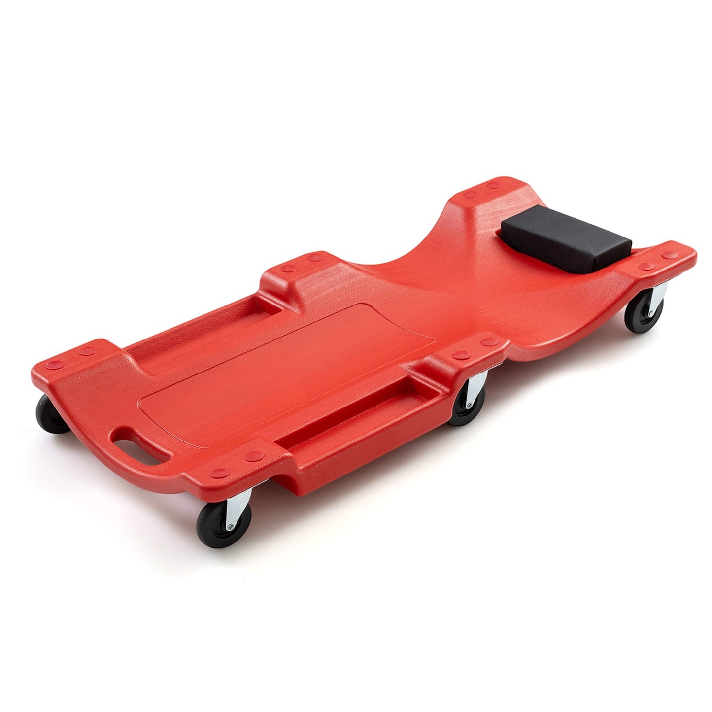 101 CM Low Profile Rolling Garage Creeper with Padded Headrest-Red