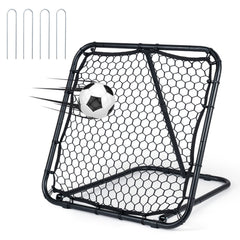 101 x 101 cm Football Rebounder with 7 Adjustable Angles and 4 Ground Stakes