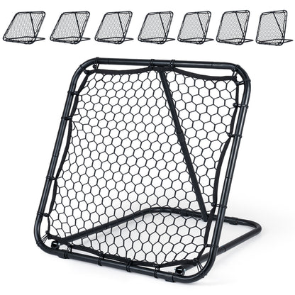 101 x 101 cm Football Rebounder with 7 Adjustable Angles and 4 Ground Stakes