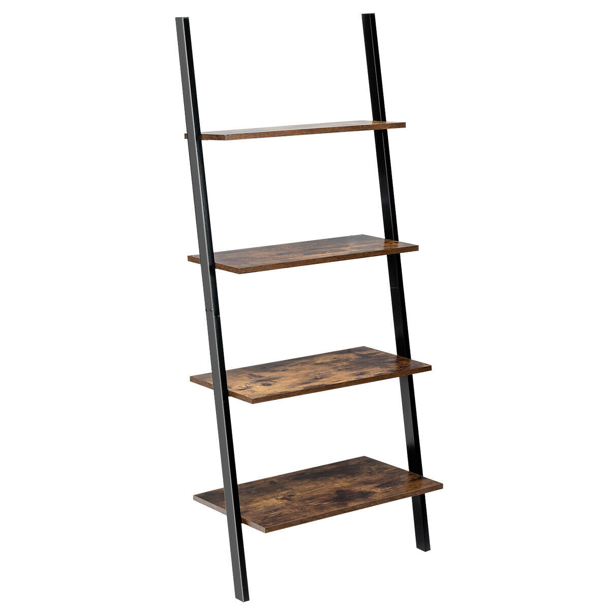 4 Tier Rustic Leaning Wall Display Unit