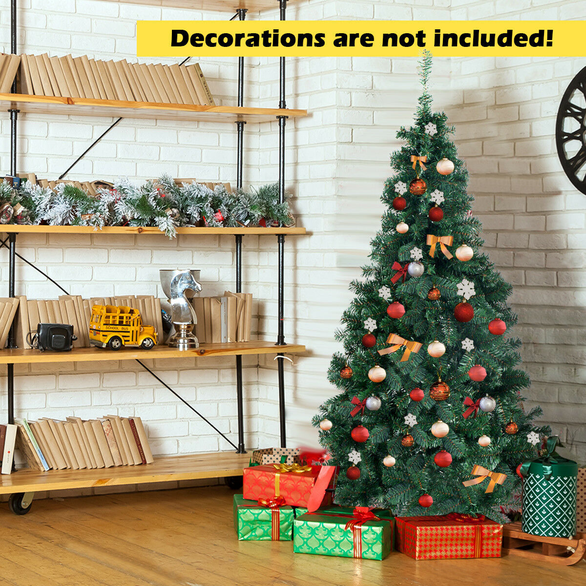 5.9ft (1.8m) Artificial Christmas Tree with Metal Stand