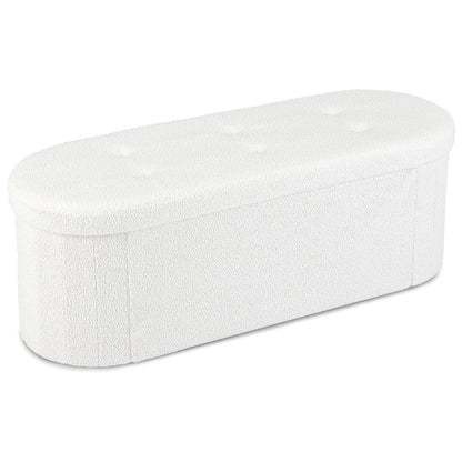 109cm Oval Ottoman with Dividers and Storage-Beige