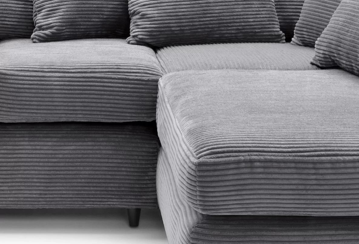 Jill Jumbo Corner Sofa - Grey-Right Facing